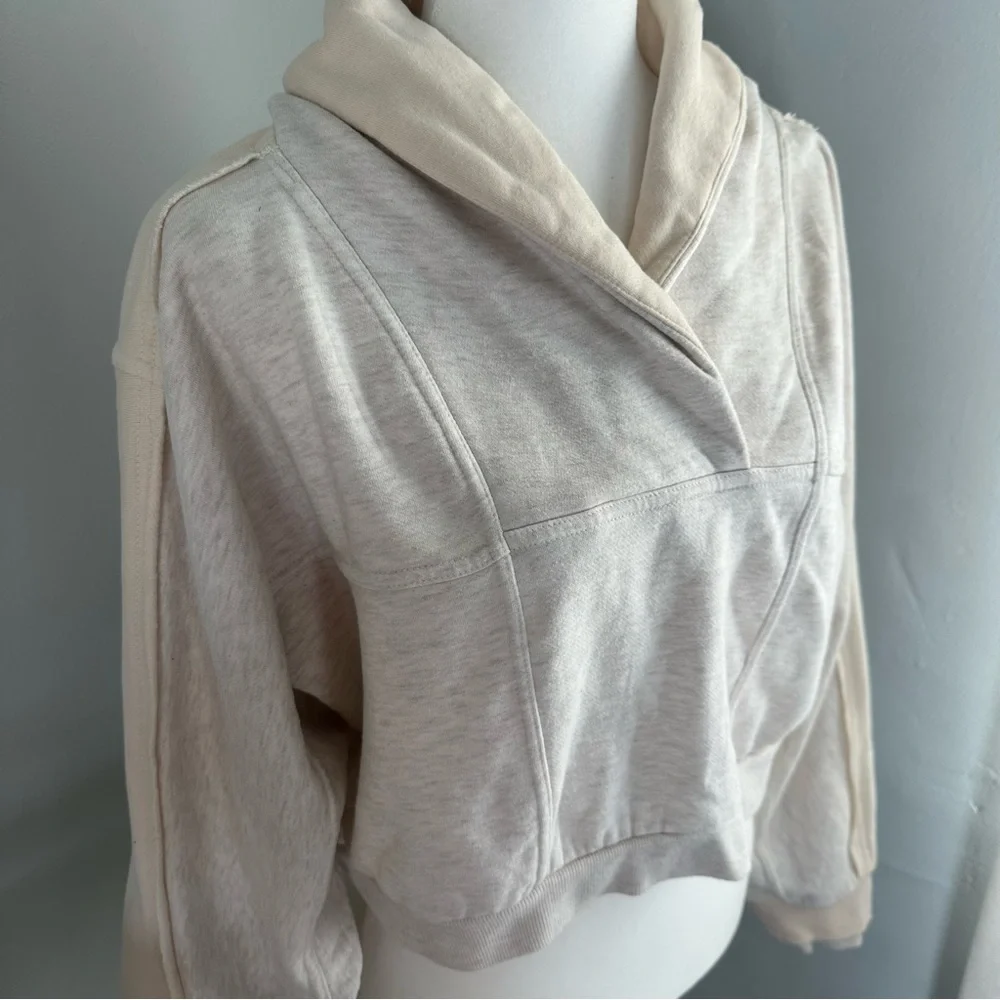 Anthropologie Daily Practice V-Neck‎ Shawl Collar Sweatshirt, Athleisure, Medium
